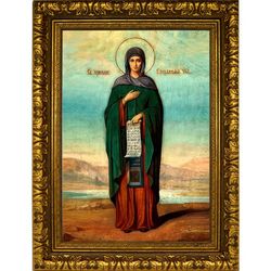 Елизавета Чудотворица, игумения Константинопольская. Икона на холсте.