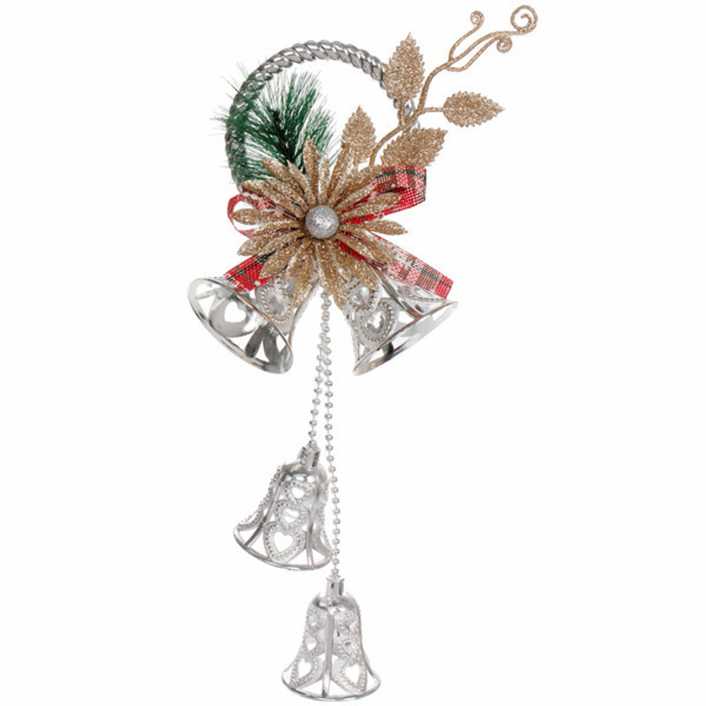 Украшение новогоднее «Звон праздника» 12*30 см, Серебро