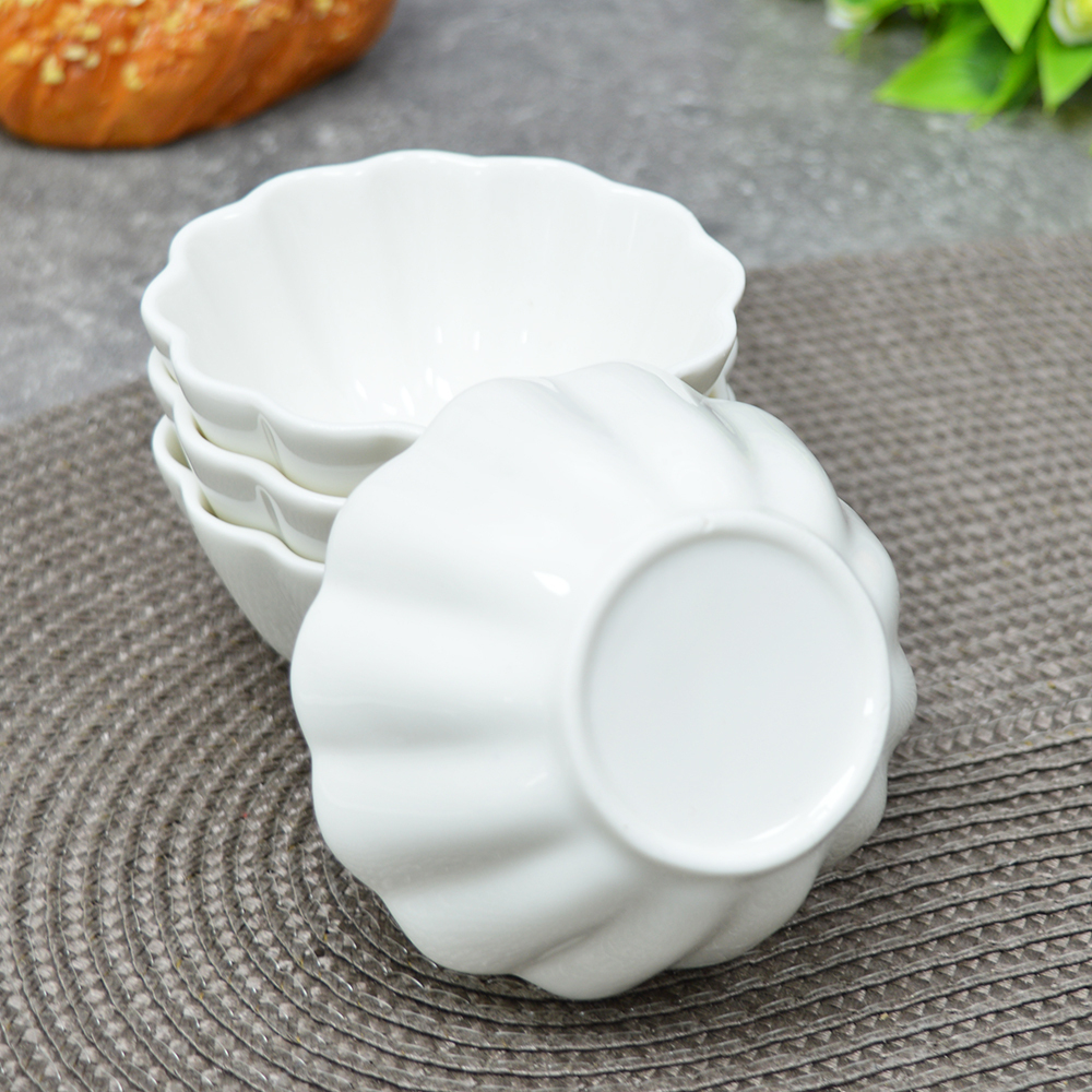 Набор соусников 4шт с ложками "White magic", форма цветок