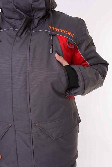 Костюм-поплавок "СКИФ" -40 кур+п/к (Таслан, серый/красн)