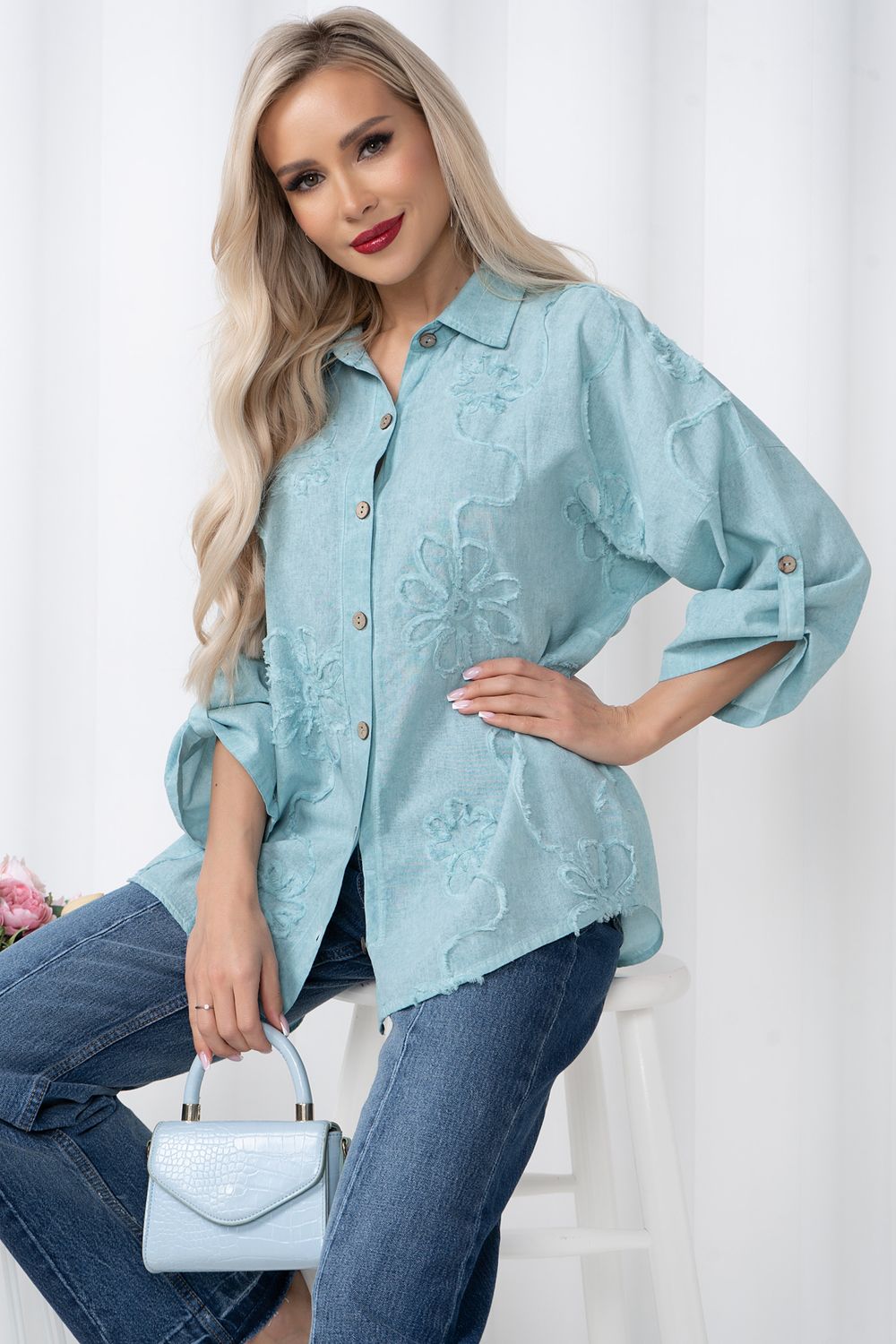 Блузка Рамина (мята) Б11-131/2 Nikol