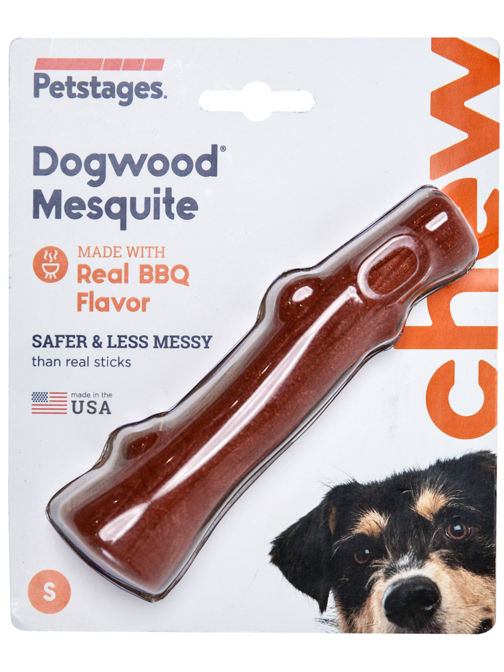 Petstages игрушка для собак Mesquite Dogwood с ароматом барбекю 16 см маленькая
