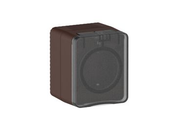 ATLASDESIGN PROFI IP54 О/У РОЗЕТКА с заземлением со шторками, 16А, КОРИЧНЕВЫЙ