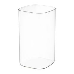 Банка для хранения квадратная Vacuum Glass, 1,5 л, светло-серая