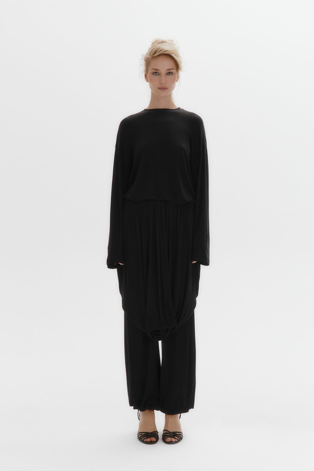 Трикотажная юбка с драпировками