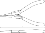 ERSP180 Щипцы прямые для стопорных колец с ПВХ рукоятками, разжим, 180 мм, 10-40 мм