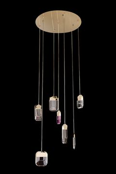 Подвесная люстра LED 43W 3000К/4000К/5500К LE7771/7 Gold золото Natali Leon