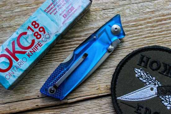 Складной нож Ontario 8798SB Wraith Ice Series Glacier c клинком из стали 1.4116 Krupp (X50CrMoV15) рукоять ABS-пластик