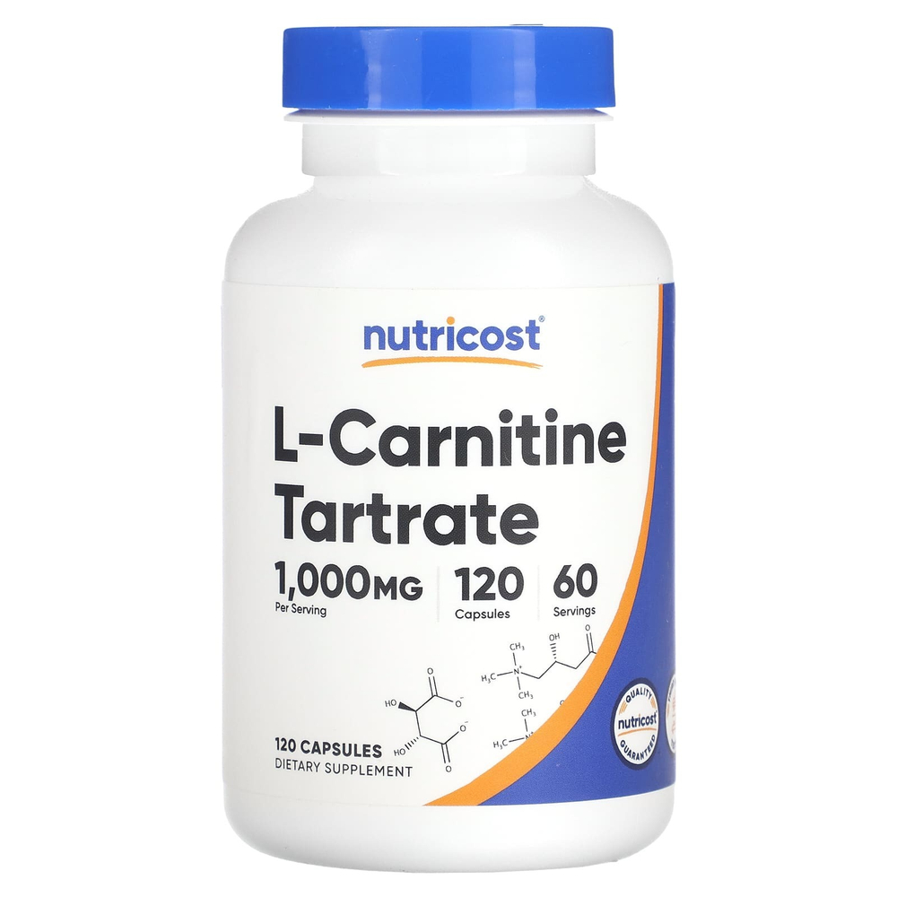Nutricost, L-карнитина тартрат, 120 капсул (500 мг в 1 капсуле)
