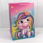 Пакет подарочный 36х54х30см "Единорог" (Микс)