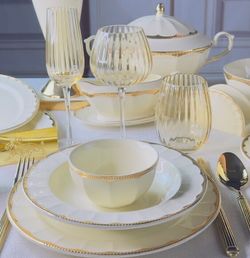 Lenardi 205-938 Обеденный сервиз 45пр. ИМПЕРИАЛ ЗОЛОТО в под.уп.(х0,5)Фарфор