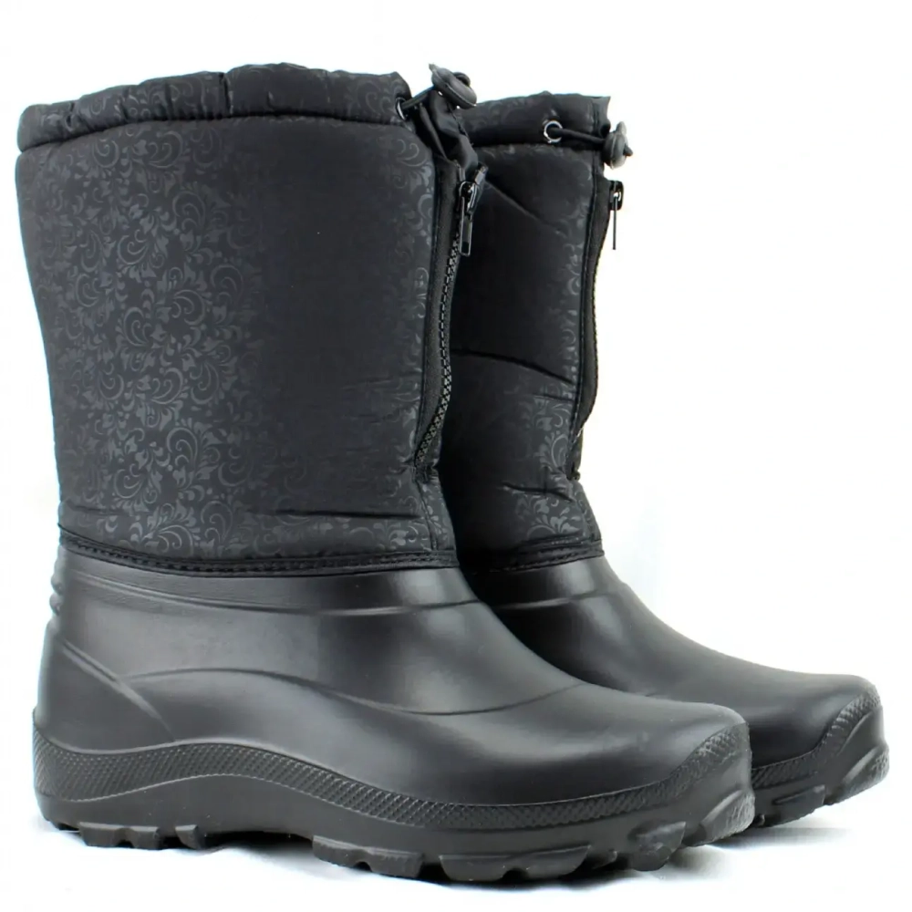 Д406 Сапоги женские из ЭВА с комбинированным верхом (вензеля +черный, 36-37)