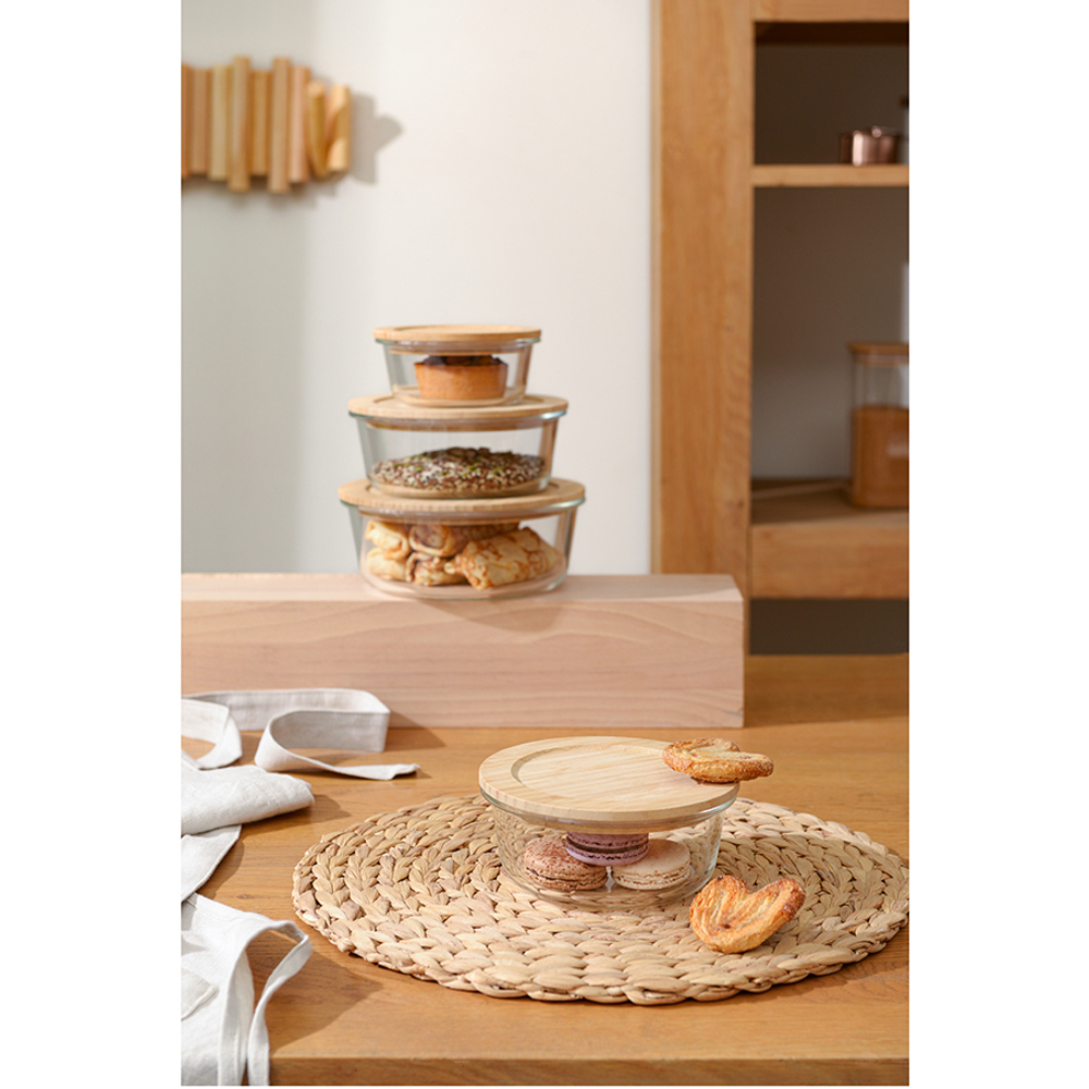 Контейнер для запекания и хранения smart solutions с крышкой из бамбука, 650 мл