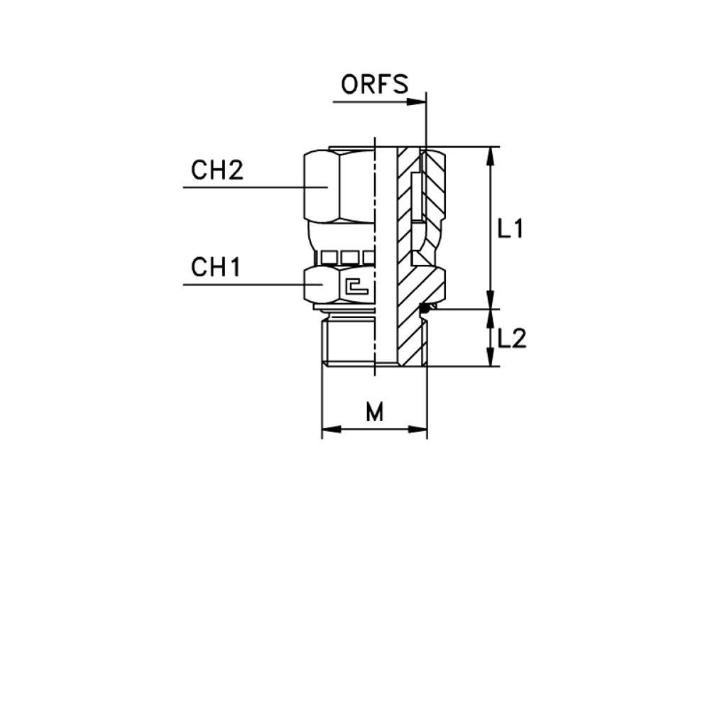 Штуцер FH D25 ORFS 1.7/16 - 27X2