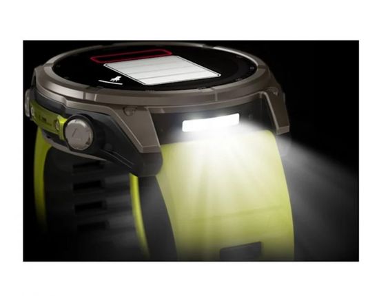 Умные часы Garmin Fenix 8, 51 мм, Solar, Sapphire Titanium with AMP yellow/graphite silicone band