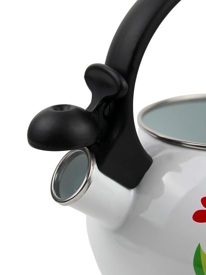 Чайник 2,2 л. эмалированный со свистком Kamille KM 1030 с черной бакелитовой ручкой