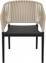 Кресло пластиковое Siesta Contract Portofino, черный, бежевый