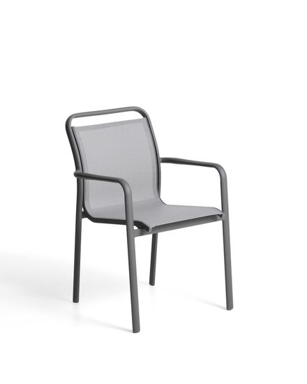 Уличный стул Luri из графитового алюминия и серого текстиля