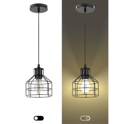 Светильник подвесной (подвес) ЭРА PL9 BK металл, E27, max 60W, высота плафона 230мм, подвеса 800мм, черный