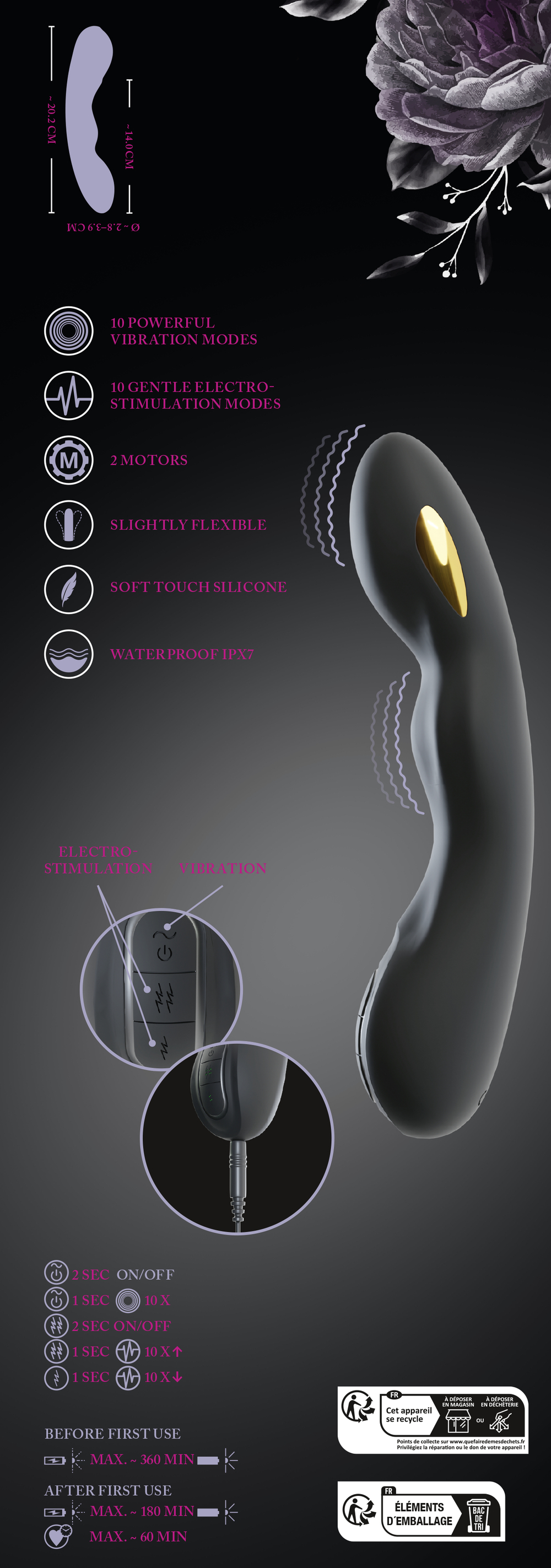 E-Stim вибратор для точки G 555053ON