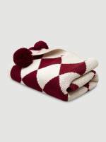 Вязаный плед Mjölk Milk/Red