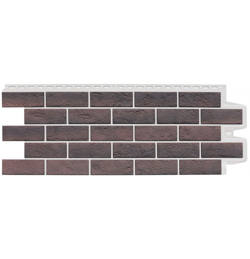 Фасадные панели (Цокольный Сайдинг) Grand Line Состаренный Кирпич DESIGN PLUS Кофе (Жжёный), ШОВ белый