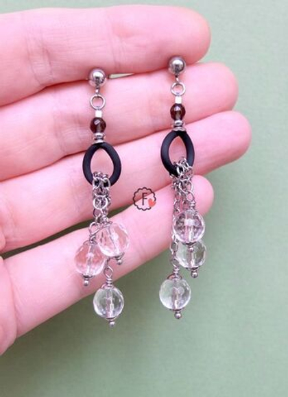 Серьги гвоздики с горным хрусталём