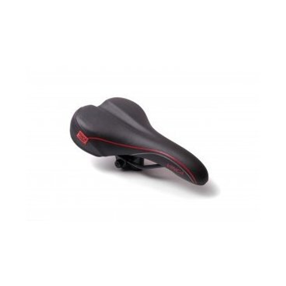 Седло, 260*150мм черное с красной линией, Vinca Sport VS 98 red lines