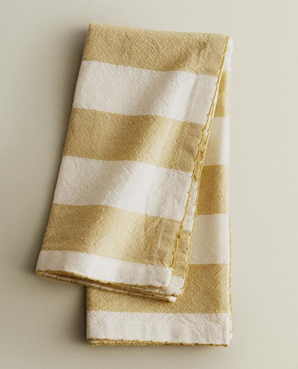 ZARA HOME НАБОР САЛФЕТОК С ТКАНЫМ УЗОРОМ В ПОЛОСКУ (2 ШТ.), ЖЕЛТЫЙ
