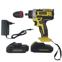 Дрель-Шуроповерт аккумуляторный Partnertool PCD-18CSET 18В 2 аккумулятора 2Ач БЫСТРОСЪЕМНЫЙ патрон в КЕЙСЕ с НАБОРОМ