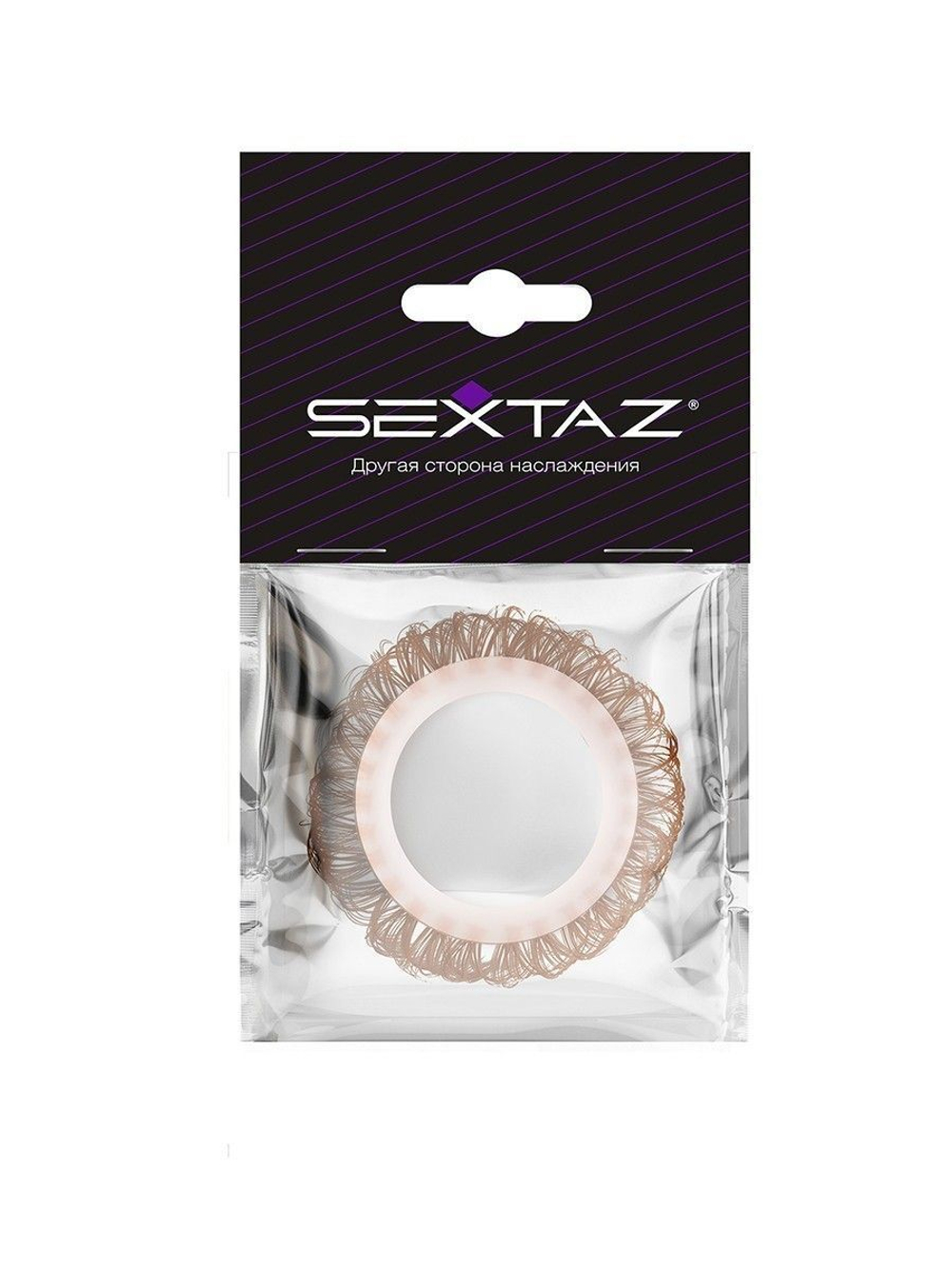 Эрекционное кольцо с бежевыми «ресничками» (Цвет: бежевый)