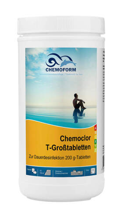Chemoform Кемохлор Т 1кг медленнорастворимый хлор для непрерывной дезинфекции воды таблетки 20г