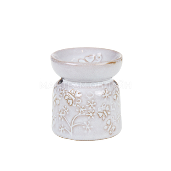 Аромалампа Вазочка узор бабочки цвет бело-коричневый 7,5 x 6,5 см