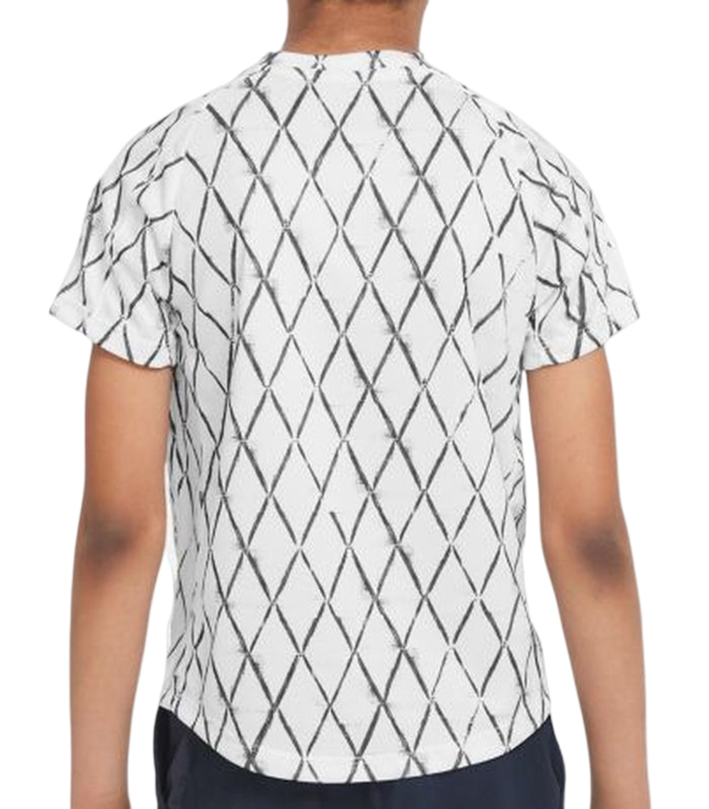 Футболка для мальчика теннисная Nike Court Dri-Fit Victory SS Top Printed - белый