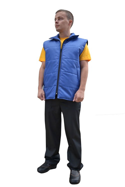 ЖИЛЕТ УТЕПЛ. НА МОЛНИИ ТК.ОКСФОРД (ВАСИЛЕК)