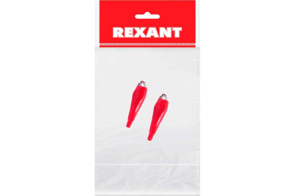 Зажим крокодил в изоляторе REXANT длина 56 мм, ток 5A, 2 шт 16-0003-9