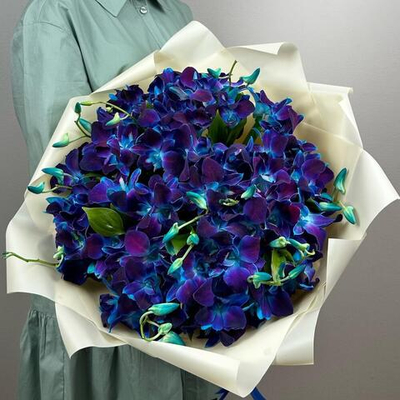 Букет из синих орхидей . Букет 7408