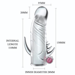 Насадка с закрытой головкой и вибрацией - 13 см. (Цвет: прозрачный)