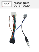 Переходная рамка 10" и комплект проводов для Nissan Note 2012 - 2020 без штатной камеры