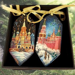 Набор ёлочных игрушек "Конфеты с росписью Палех-9"