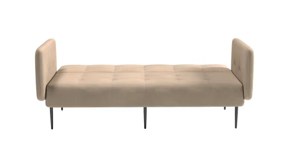 Monaco диван-кровать с подлокотниками, трехместный, бархат бежевый 5