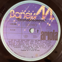 Винтажная виниловая пластинка LP Boney M. Boonoonoonoos (Spain 1981) (Poster)