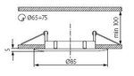 Светильник для реечного потолка встраиваемый KANLUX LUTO CTX-DS02B-C