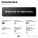 Табличка Директор по персоналу, на дверь, 30х8 см, черная, серия CADRO, Айдентика Технолоджи