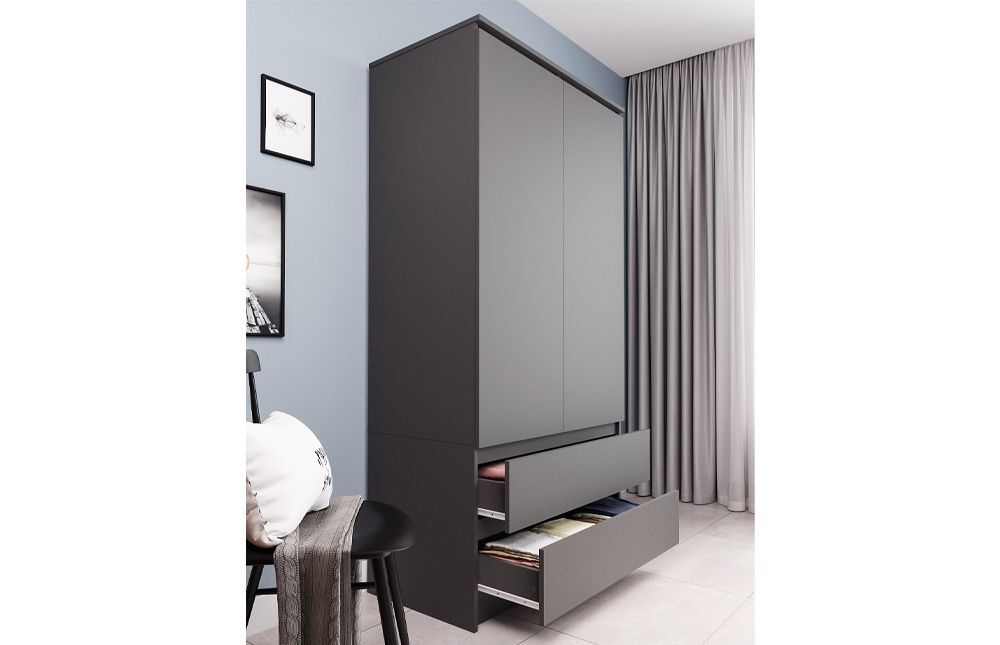 Шкаф для одежды распашной с полками Белый, 160х50х210 см Мори ДСВ Мебель