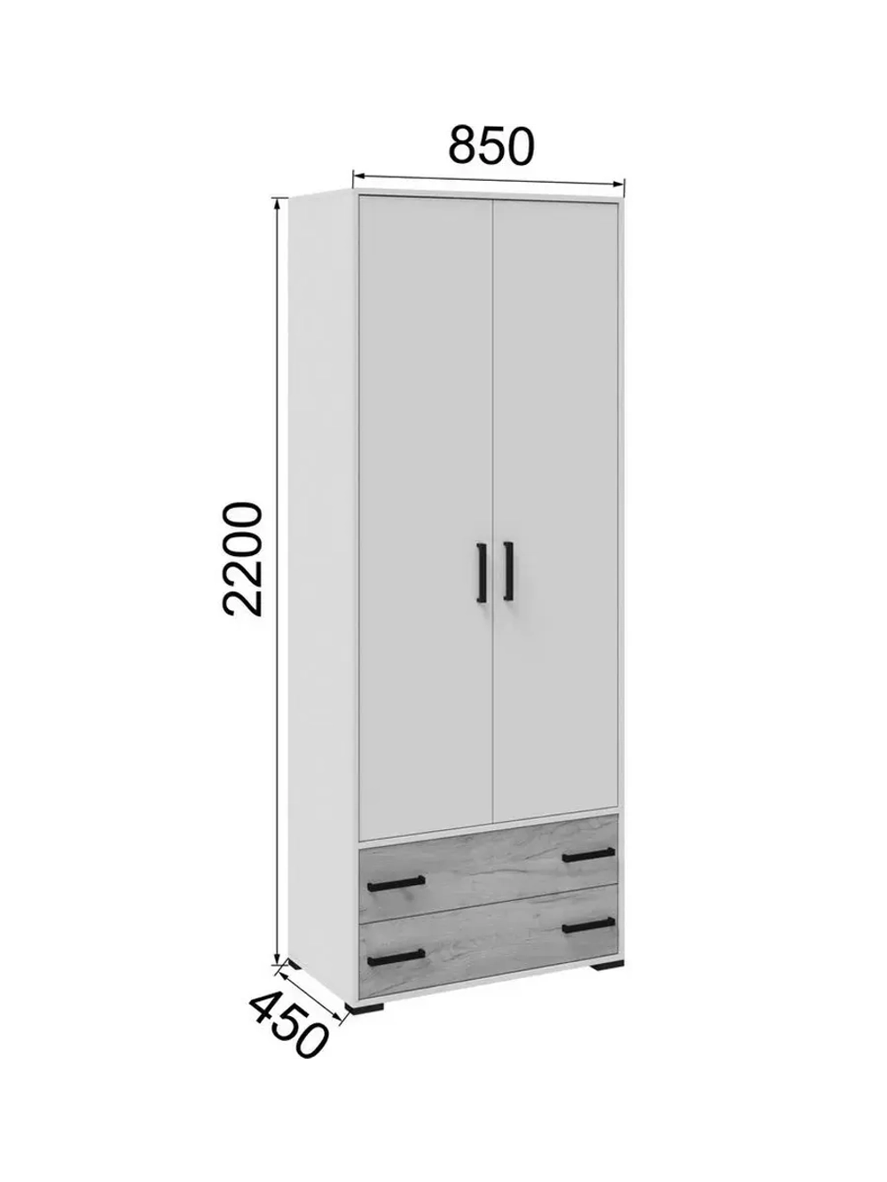 Шкаф распашной для одежды Лючия белый