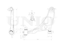 Рычаг подвески поперечный передний нижний левый UNIO SSP-40135
