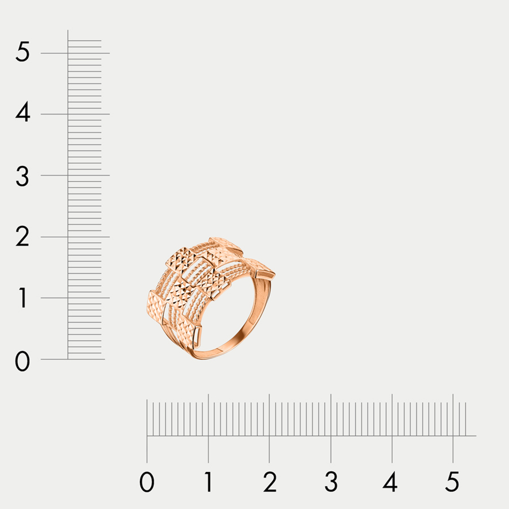 Кольцо женское из розового золота 585 пробы без вставки (арт. 01-10010-2045)