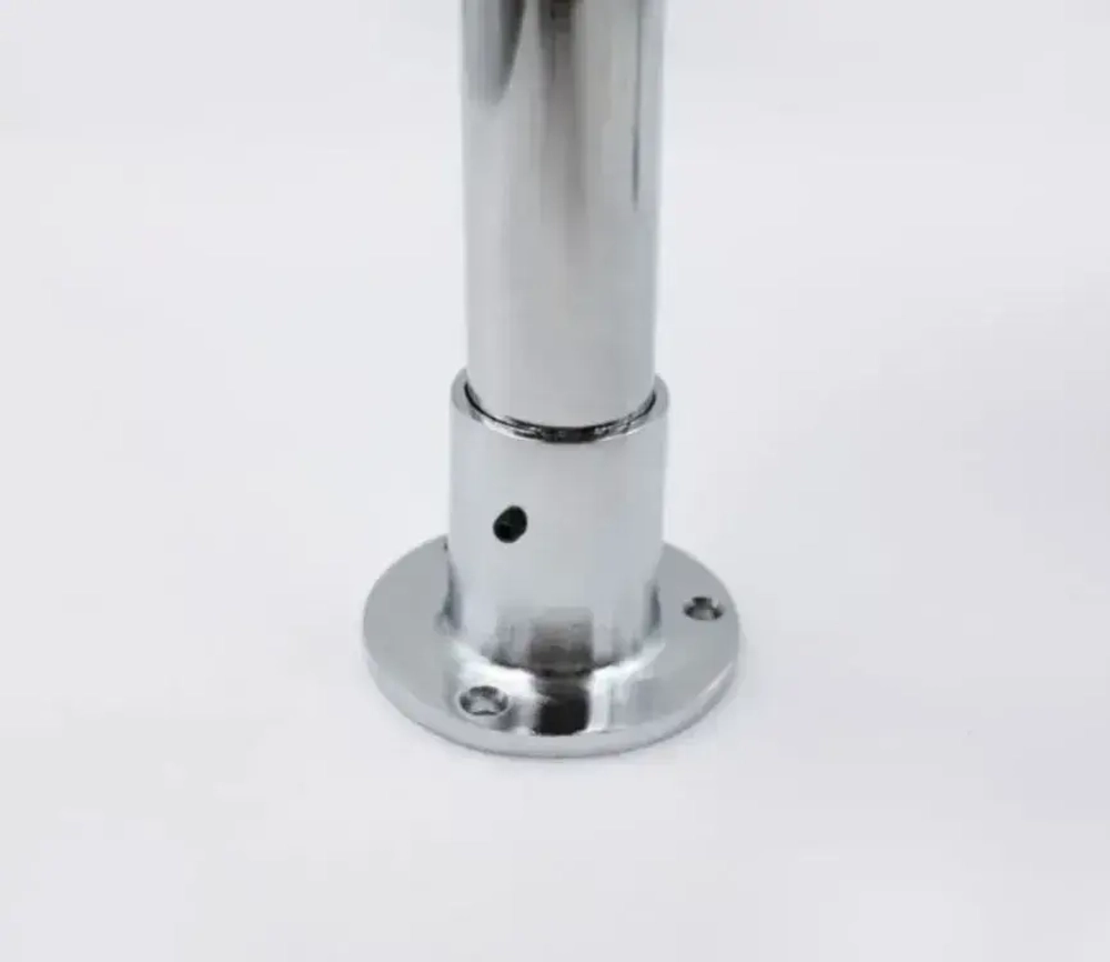 Штангодержатель (фланец) мебельный Высокий для круглой штанги D25 мм, 2 шт., для шкафа и гардероба, металл, хромированное покрытие