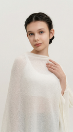 Накидка пуховая Т027-01 белый